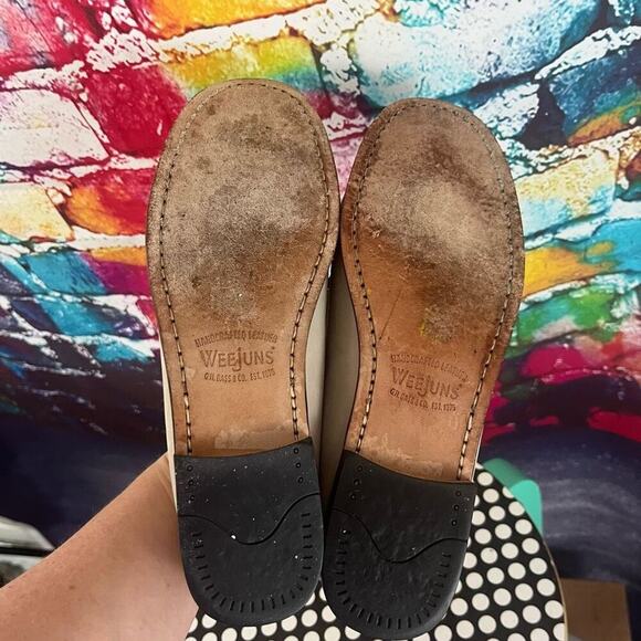 Bass Weejuns Waverly Nubuck Penny Loafers Size 8 Medium Light Gray - Picture 6 of 7